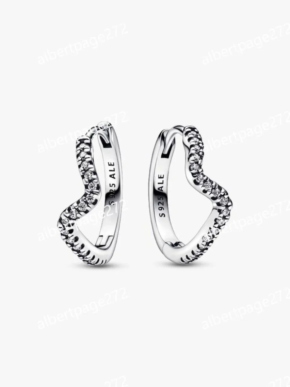 Sparkling Wave Hoop Earrings
